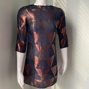 Mike Gonzalez shimmer geometric mini dress